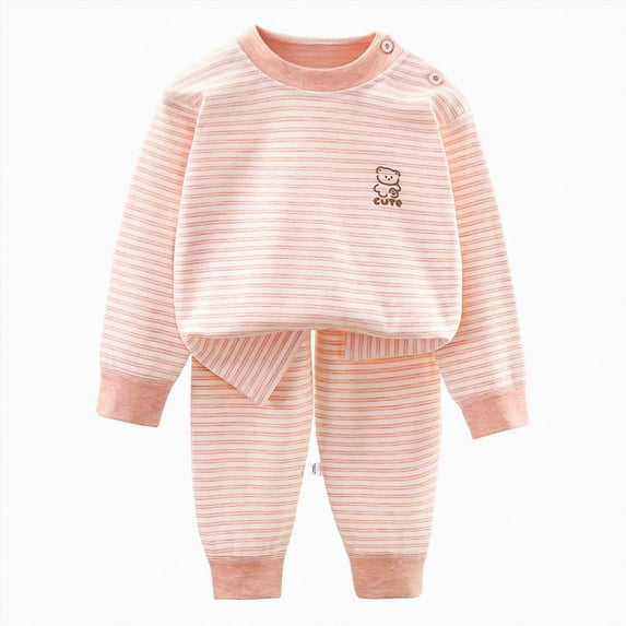 Gubotare Little Girl Pajamas Girls Pajamas Toddler 2 Pieces Kids Sleepwear Clothes Long sleeve Sets 5T 6T (Orange,5-6 Years)