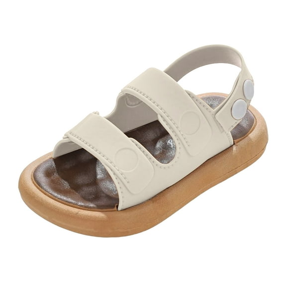 Gubotare Little Girl Sandals Boys Girls Water Shoes Quick Dry Open-Toe Aquatic Sport Sandals Toddler/Little Kid Size 8 (White,Toddler 8)