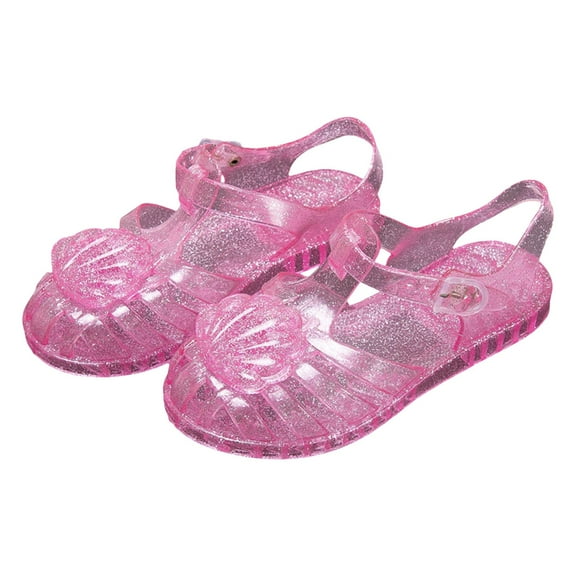 Gubotare Little Girl Sandals Princess Mary Jane Flats Dance Party Princess Birthday Sandals for Little Girls (Pink,Size 9.5)