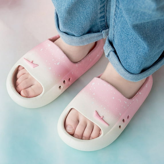 Gubotare Little Girl Slippers Baby Girl's Soft Plush Slippers Outdoor Indoor Girls Boys Slipper (Pink,13)