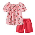 thumbnail image 1 of Gubotare Little Girl Summer Outfits Girls Tie Dye Shorts Set 2 Pieces Summer Set for Kids Short Sleeve Pullover Top + Shorts Set 3T 4T (Pink,3-4 Years), 1 of 5