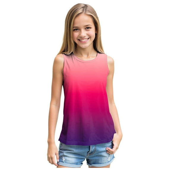 Gubotare Little Girl Tank Tops Toddler Kids Girl Summer Crop Tops Vest Sleeveless Straps Tank Tops 5T 6T (Red,5-6 Years)