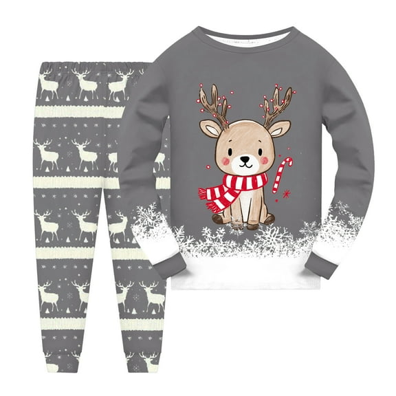 Gubotare Little Girls Christmas Pajamas Sets Girls Tie Dye Fall Pajamas Long Sleeves 2-Piece PJ Set Cute Jammies Size 6-7 (Grey,6-7 Years)