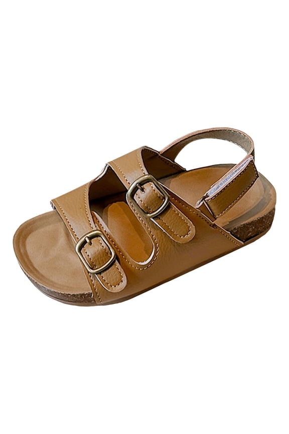 Little Girls Sandals Boys Girls Open-Toe Outdoor Summer Sport Sandals(Toddler/Little Kid/Big Kid) Size 10 (Brown,Little Kids 10)