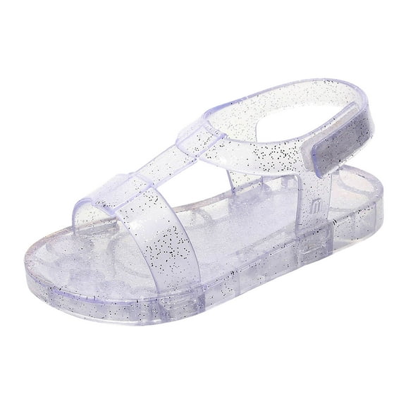 Gubotare Little Girls Sandals Baby Girl Boy Sandals Comfort Summer Outdoor Casual Beach Shoes with Bowknot Anti Slip Rubber Sole Toddler Prewalker Size 8.5 (Clear,Toddler 8.5)