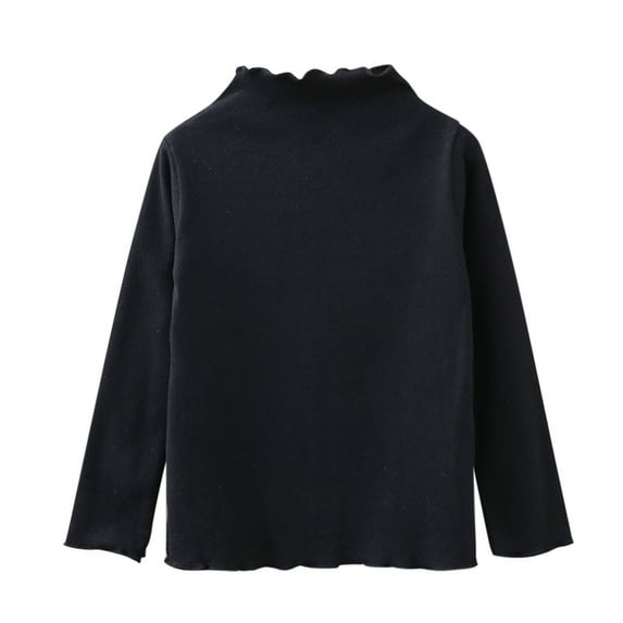 Gubotare Little Girls Shirts Girls Fashion Shirts Long Sleeve Pullover Trendy Tshirt Kids Cute Fall Athletic Workout Tops Basic Tees Size 7-8 (Black,7-8 Years)