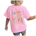 thumbnail image 1 of Gubotare Little Girls Shirts Girls' Short Sleeve T Shirts Crop Top Short Sleeve Round Neck Loose Basic Tees for Summer (Pink,Size 7-8 Years), 1 of 6