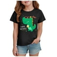 thumbnail image 1 of Gubotare Little Girls Shirts Girls' Summer Tops Fashionable Short Sleeve T Shirt Casual Daily Shirt for Kids (Black,Size 5-6 Years), 1 of 4