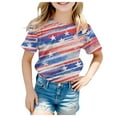 thumbnail image 1 of Gubotare Little Girls Shirts Toddler 4th of July Shirts Baby Boys Girls American Flag Patriotic T-Shirts Kids Cotton Tee Tops 12T 13T,Navy 12-13 Years, 1 of 4