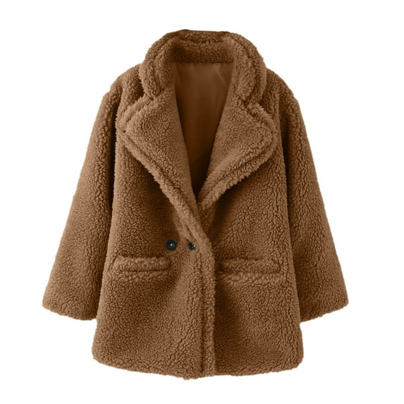 Gubotare Little Girls Single Trench Coat Dress Outerwear (Brown,2-3Y)