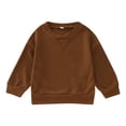 thumbnail image 1 of Gubotare Little Girls Sweatshirts Cotton Long Sleeve Crewneck Pullover Toddler Kids Winter Warm Shirt Sweater Tops Gifts for Girls (Brown,18-24 Months), 1 of 4