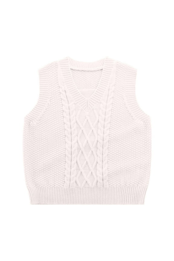 Little Kids Sweater Vest Boys Girls School Uniform Sweater Vest V Neck Soft Comfy Pullover Trendy Knitted Waistcoat Vest 2T 3T (Beige,2-3 Years)
