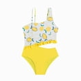 thumbnail image 1 of Gubotare Little Swimsuit Girls Swimsuit Girls One Piece Cutout Bathing Suit for Girls Cute Swimwear Color Block Beach Padded Size 7-8 (Yellow,7-8 Years), 1 of 6