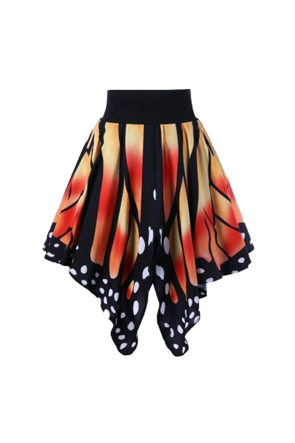 Long Denim Skirts for Women Womens A Line Lightweight Tencel Denim Tiered Short Skirt Knee Length,Orange S