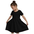 thumbnail image 1 of Gubotare Long Dress for Girls Little Girls Dress Ruffle Sleeve Floral Smocked Dresses Kids Casual Outfits Toddler Summer Tiered Boho Sundress Size 9-10T (Black,9-10 Years), 1 of 8