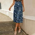 thumbnail image 1 of Gubotare Long Skirt Women's Boho Leopard Print Skirt Pleated A-Line Swing Midi Skirts,Dark Blue L, 1 of 5