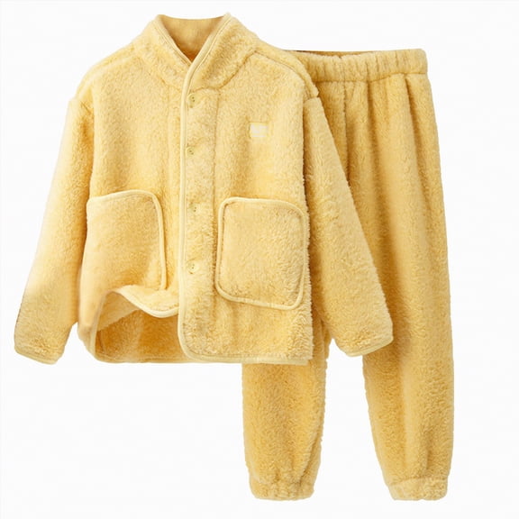 Gubotare Long Sleeve Kids Pajama Girls’ Pajama Sets 2-Piece Set Snug Fit Soft Long Sleeve Pajama Tops & Sleepwear Pants 5T 6T (Yellow,5-6 Years)
