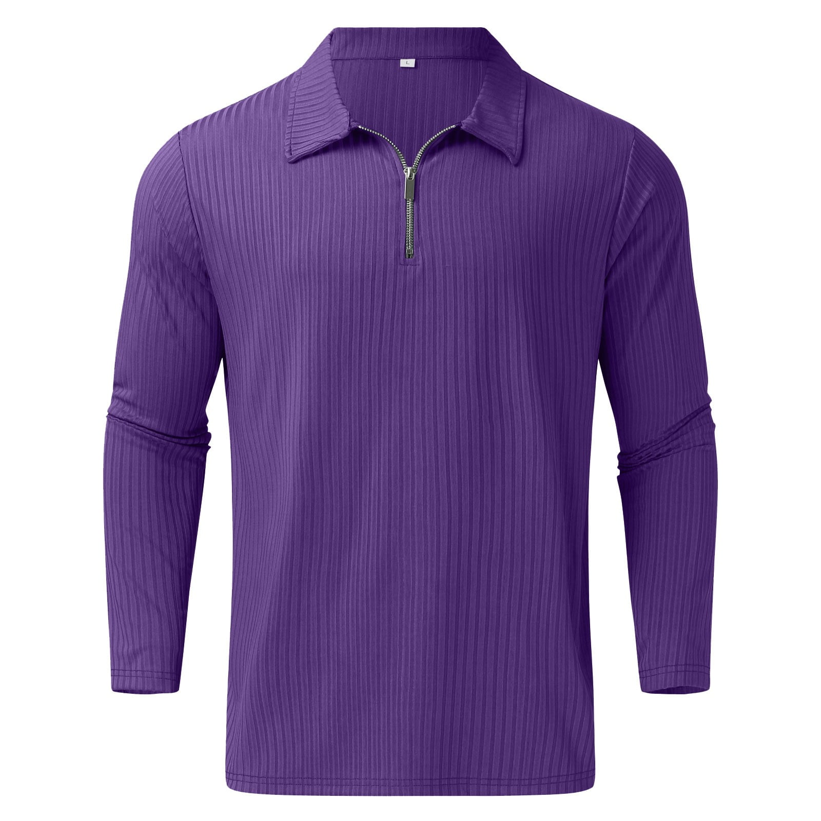 purple long sleeve polo