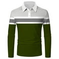 thumbnail image 1 of Gubotare Long Sleeve Polo Shirts For Men Mens Vintage Striped Knit Polo Shirt Long and Short Sleeve Button Down Cardigan,AJ L, 1 of 3