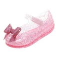 thumbnail image 1 of Gubotare Mary Jane Shoes for Girls Toddler Girls Jelly Sandals Closed Toe Water Beach Summer Shoes Soft Rubber Sole Mary Jane Dress Shoes Princess Flat (Pink,Size 8.5), 1 of 9