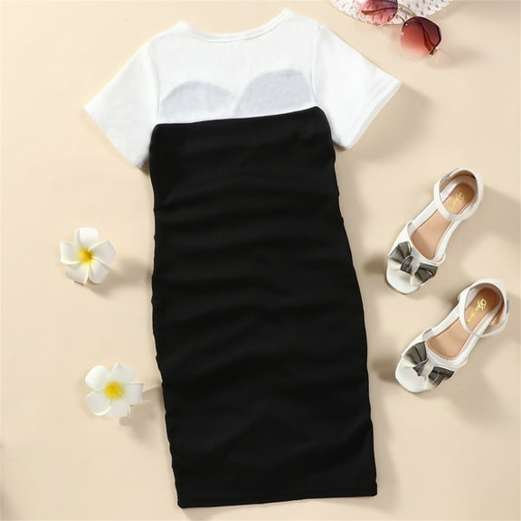 Gubotare Maxi Dress Girls and Toddler Long Sleeve Knit Casual Dresses,Black 5-6 Years