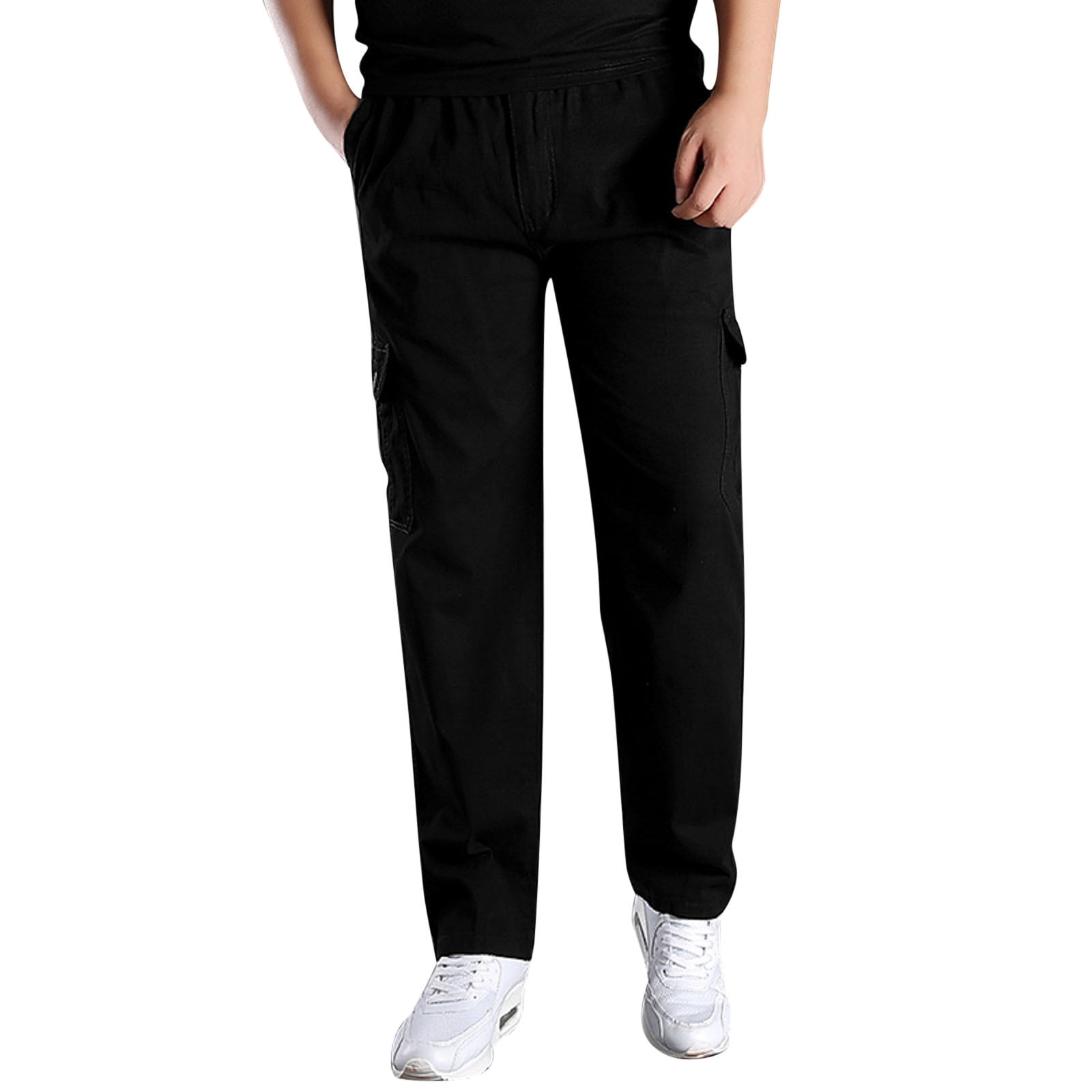 Gubotare Men Cargo Pants With Pockets Men's Capri Cargo Pants Below