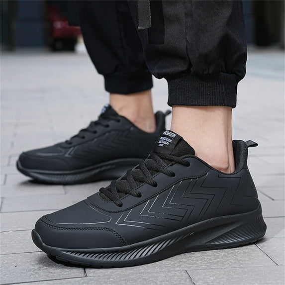 "Gubotare Men'S Shoes Men's Shoe, Lightweight & Breathable Mesh, Comfort Fit & Wet Grip Rubber Soles, Embossed Leather Eyestays,Black 11"