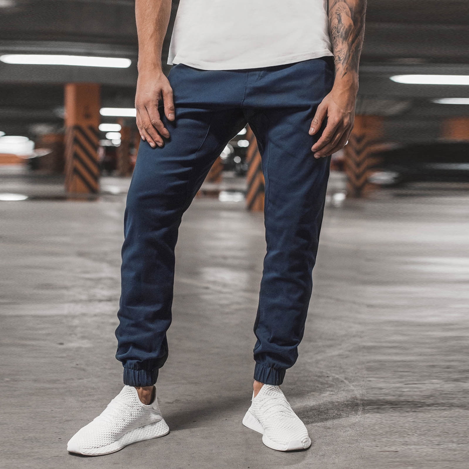Navy blue pants shop outfit male