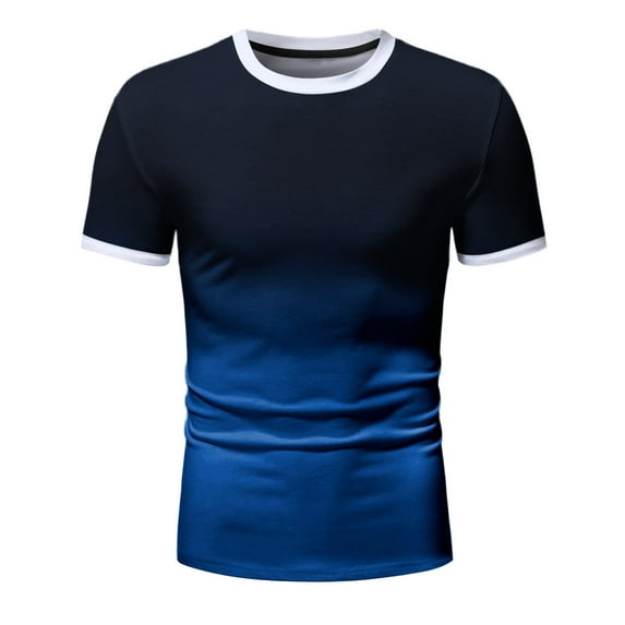 Gubotare Men'S T-Shirts Shirt Hop V Letter Short Sleeve T-Shirt Crew Neck Causual Cotton Tops for Men Women Youth,Blue L