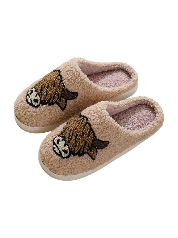 Men Slippers Slippers for Women Men Furry Indoor House Shoes Soft Rubber Sole Sock Shoes Slip On Shoes for Bedroom Home Office Travel Size 10 (Coffee,10)