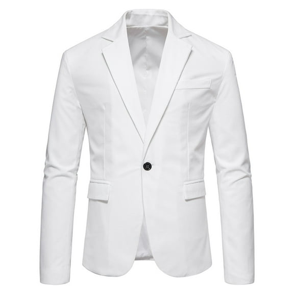 Gubotare Men's Casual Knit Blazer Suit Jackets Two Button Lightweight Unlined Sport Coat (White,M)