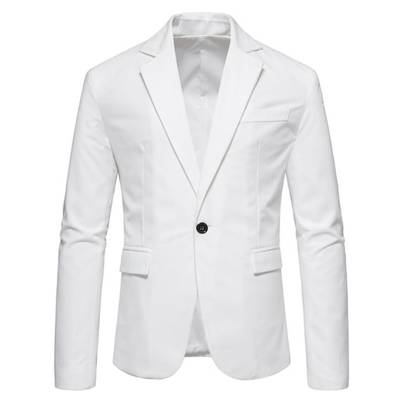 Gubotare Men's Casual Knit Blazer Suit Jackets Two Button Lightweight Unlined Sport Coat (White,M)