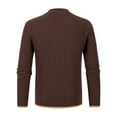 thumbnail image 1 of Gubotare Men's Crewneck Sweater Wool Knitting Round Neck Versatile Stand Collar Color Blocking Long Sleeve Cardigan (Coffee, M), 1 of 5