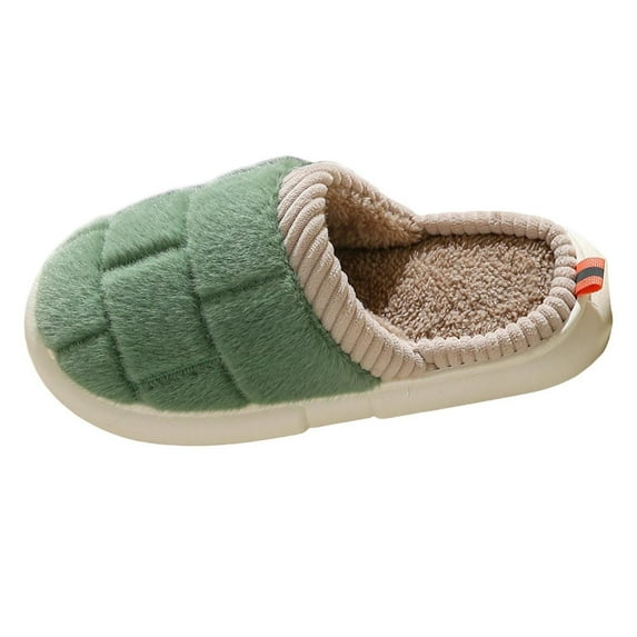 Gubotare Men's House Slippers Mens Cozy Memory Foam Indoor Slippers Slip On House Shoes with Rubber Sole Size 7 (Green,7)