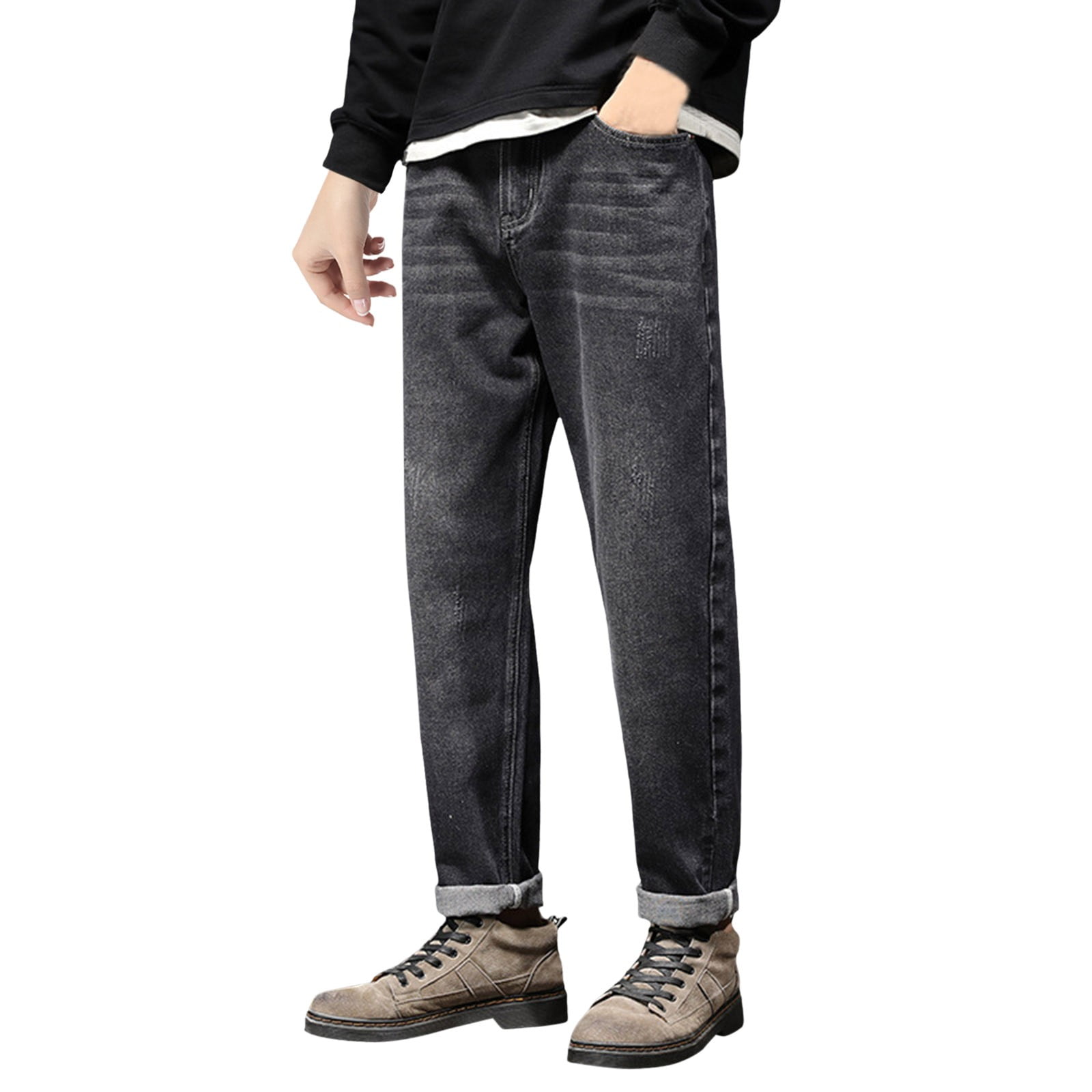 Gubotare Men s Jeans Big and Tall Men s Relaxed Fit Stretch Bootcut Jean BK2 38 Walmart