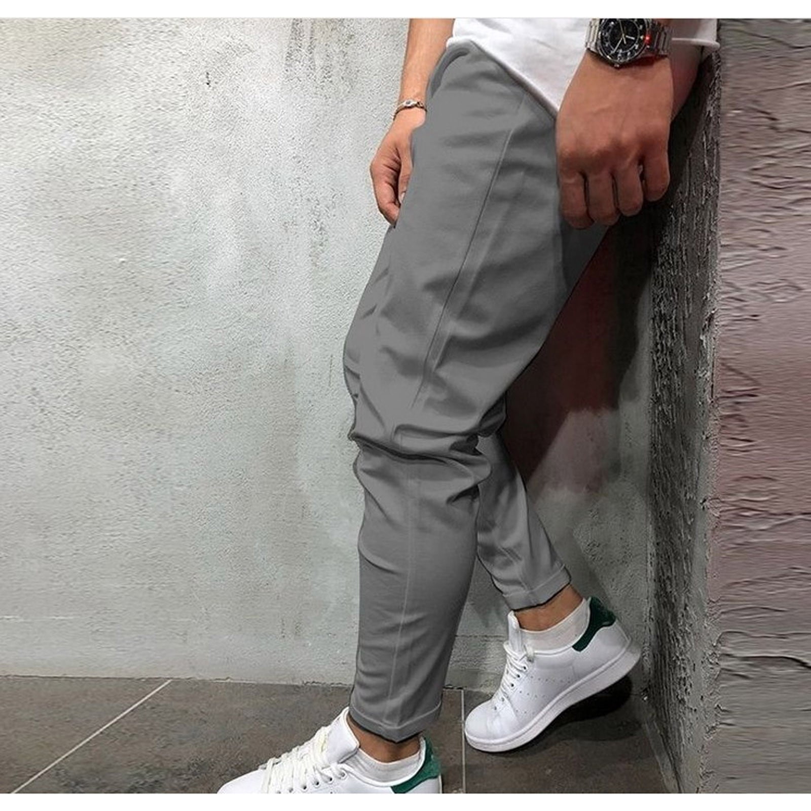 mens casual cropped trousers