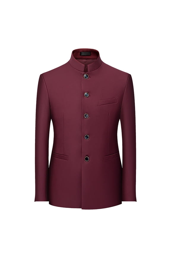 Men's Party Dress Suit Chinese Mountain Suit Suit Slim Fit Standing Collar Wedding Dress Chinese Youth Suit (, L)