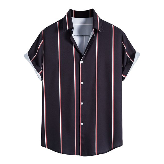 Gubotare Men's Shirts Short Sleeve Casual Shirts Button Down Shirt for Men Beach Summer Wedding Shirt (Black,XL)