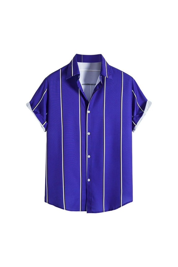 Men's Shirts Short Sleeve Casual Shirts Button Down Shirt for Men Beach Summer Wedding Shirt (Purple,XS)