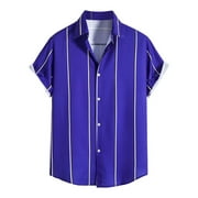 Gubotare Men's Shirts Short Sleeve Casual Shirts Button Down Shirt for Men Beach Summer Wedding Shirt (Purple,XS)