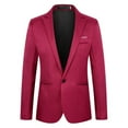 thumbnail image 1 of Gubotare Men's Slim Fit One Button Solid Suit Blazer Jacket Casual Party Sport Coat (Red,3XL), 1 of 2