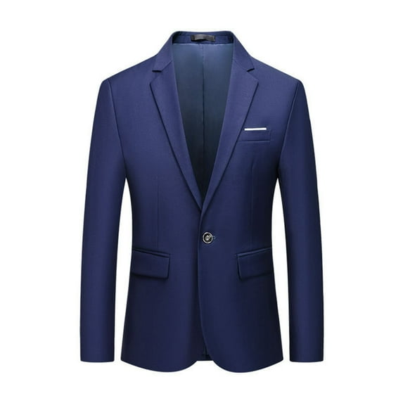 Gubotare Men's Suit Jacket One Button Slim Fit Sport Coat Business Daily Blazer (Blue,XXL)