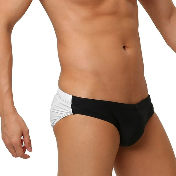 Gubotare Men's Swim Briefs Mens Swim Briefs Fashion Low Rise Beach Swimsuits with Drawstring (Silver,L)