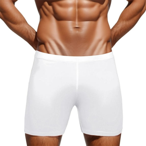 Gubotare Men's Underwear Big and Tall Boxer Briefs with Built-In Pouch Support, Underwear for Men (White,3XL)