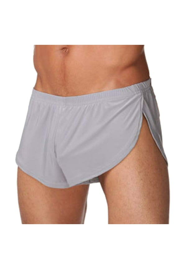 Mens Boxers Mens Package and Padded Underwear Enhancing Boxer Briefs,Gray L