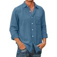 thumbnail image 1 of Gubotare Mens Dress Shirt Men's Dress Shirt Casual Holiday Long Sleeve Button Down Shirt (Blue,XL), 1 of 4