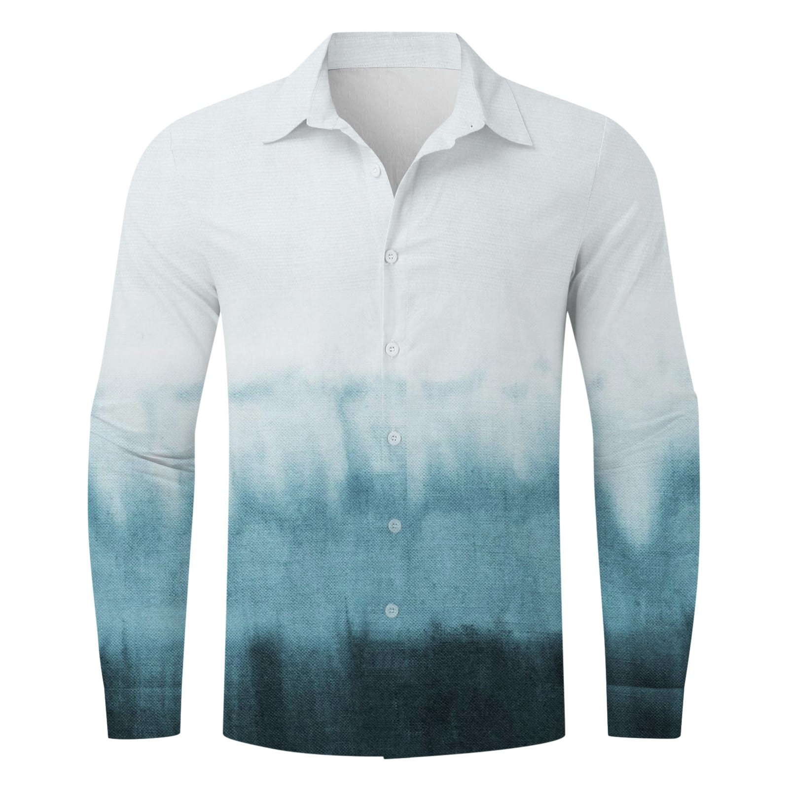 Men's Printed Long Sleeve Dress Shirt - Button Up Casual Office Top