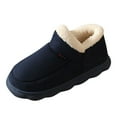thumbnail image 1 of Gubotare Mens House Shoes Mens Warm Slippers Quilted Memory Foam House Shoes Indoor Outdoor with Non-Slip Sole Size 5.5 (Navy,5.5), 1 of 5