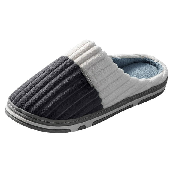 Gubotare Mens House Slippers Men's Memory Foam House Slippers Indoor Outdoor Durable Rubber Sole Size 10 (Grey,10)