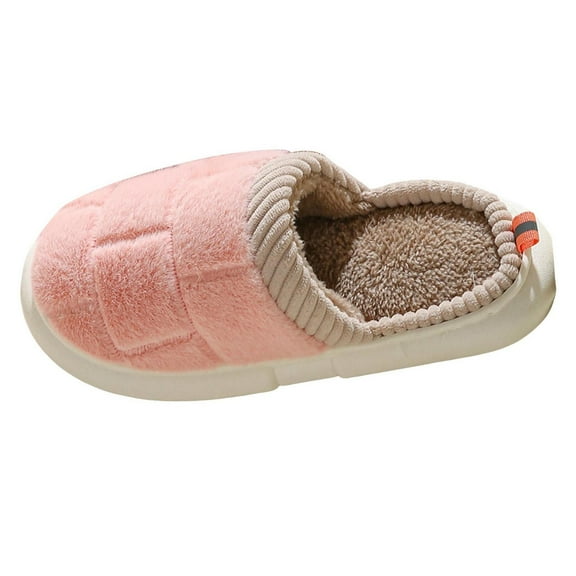Gubotare Mens House Slippers Wide Women Men Slip on Fuzzy House Slippers Memory Foam Slippers Outdoor Indoor Warm Plush Bedroom Shoes Size 8 (Pink,8)